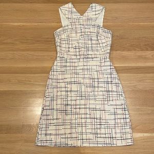NWT Banana Republic Italian tweed cross front dress, alabaster, size 4